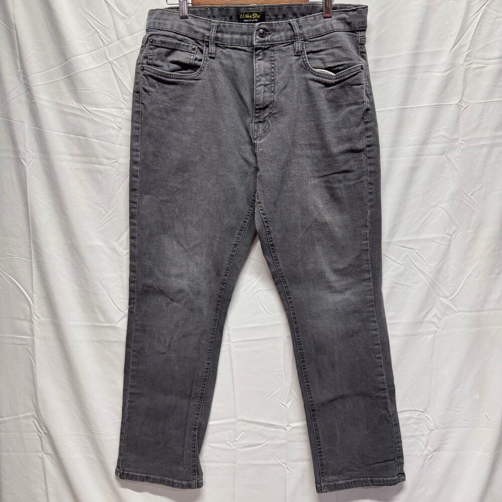 Urban Star Mens Gray Jeans 36x30 Relaxed Fit Straight Leg Stretch Skater Casual